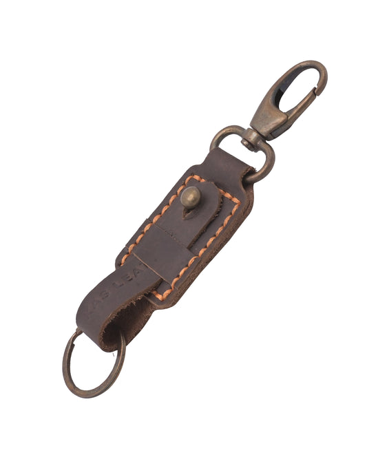 Kas Brown Leather Keychain
