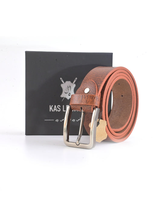 Kas Brown Leather Belt For Men
