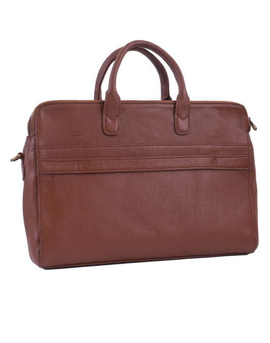 Kas Brown Leather Laptop Bag