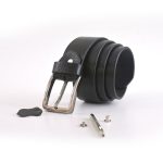 Kas Black Leather Belt For Men