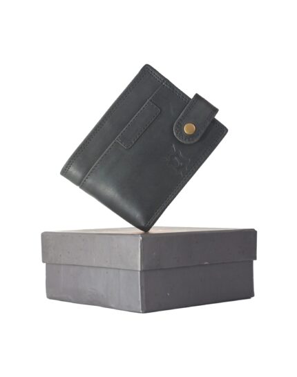 Kas Black Leather Wallet For Men