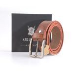 Kas Brown Leather Belt For Men