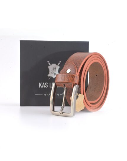 Kas Brown Leather Belt For Men