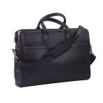 Kas Black Leather Laptop Bag