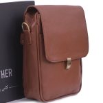 Kas Brown Leather Cross Body Bag