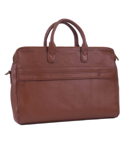 Kas Brown Leather Laptop Bag