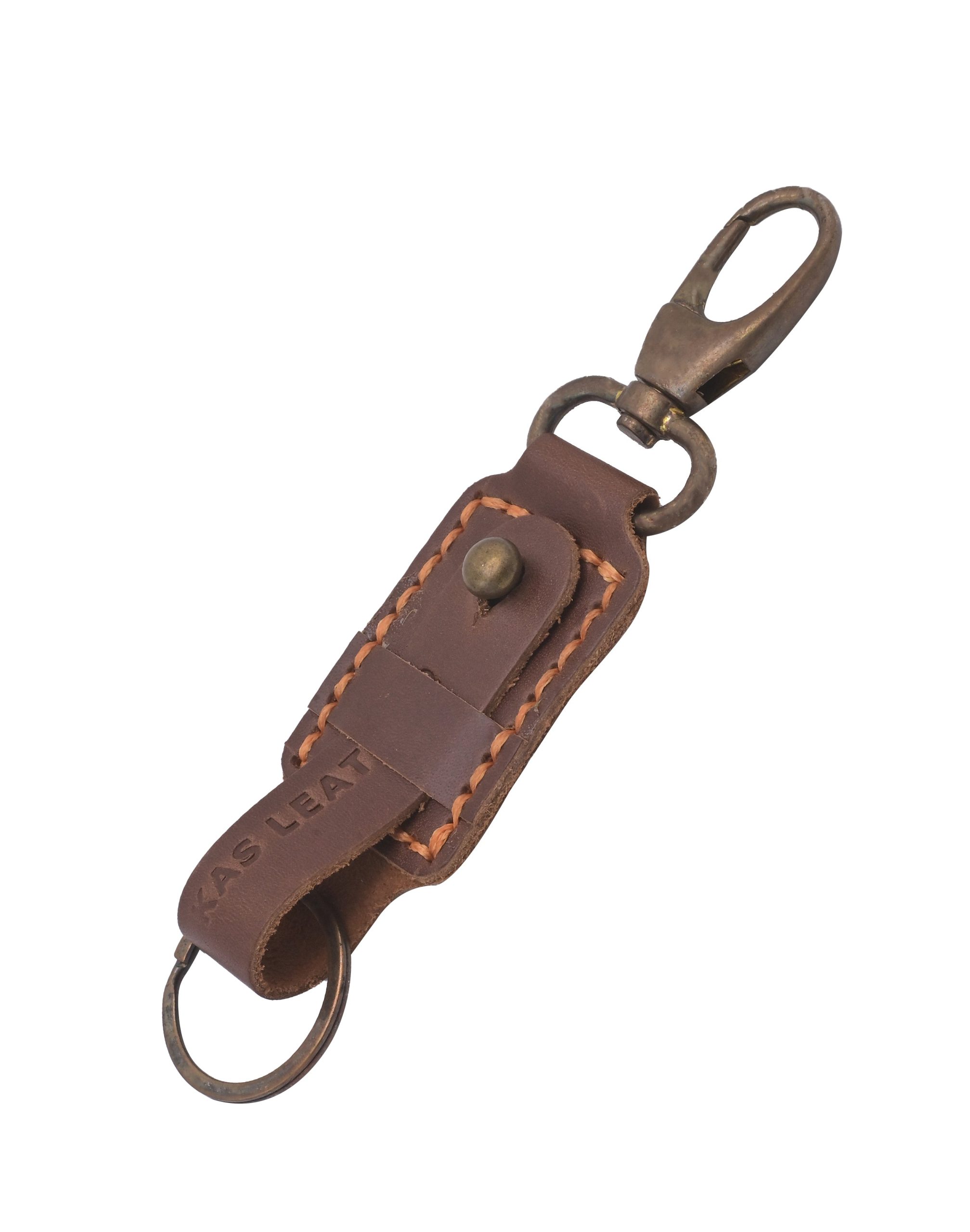 keychain2fffff-1.jpg Kas Light Brown Leather Keychain - Image 1